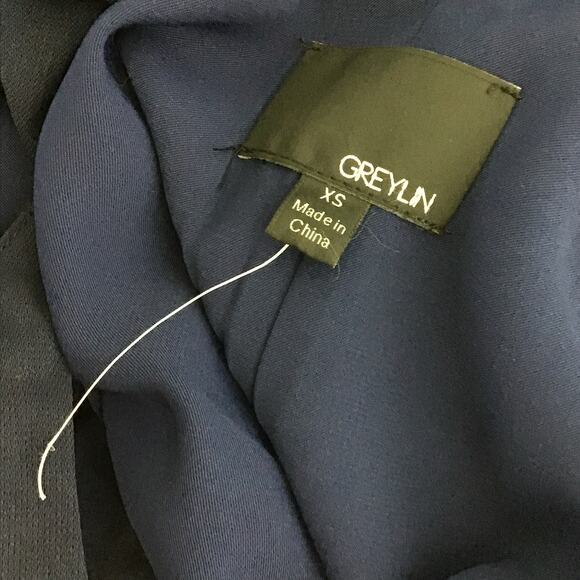 Greylin Melissa Laser Cut Deep Navy Blue Halter Shift Mini Dress sz XS - Picture 13 of 13